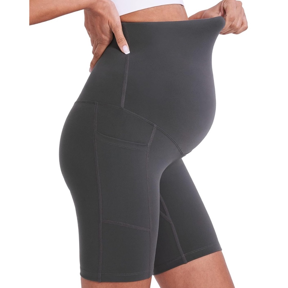 ⚡️ NIP Grey Maternity High-Waisted Active Shorts Size S - Picture 4 of 4